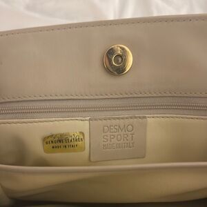 DESMO SPORT Cream Structured Tote Bag with Long Straps